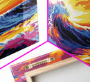 Tropical Wave, Surfing Wall Art, Vibrant Ocean, Beach House Decor, Sunset Painting, Seascape Art, Nautical Style, Canvas Print