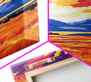 Golden Fields, Sunset Landscape, Vibrant Wall Art, Canvas Print, Modern Farmhouse Decor, Rustic Country Art, Dining Room Wall Art