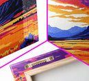 Vibrant Sunset, Mountain Landscape, Colorful Nature, Framed Canvas Print, Living Room Wall Art, Boho Art, Rustic Decor, Nature Painting