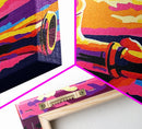 Wooden Pipe, Sunset Art, Colorful Painting, Canvas Print, Western Decor, Smokers Lounge, Rustic Wall Art, Unique Gift, Living Room