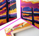 Rustic Fence, Countryside Sunset, Warm Tones, Scenic Landscape, Boho Art, Western Wall Decor, Cozy Living Room, Framed Canvas Print