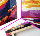 Cactus Sunset, Desert Scene, Southwest Wall Art, Framed Canvas Print, Vibrant Landscape, Boho Decor, Arizona Gift, Warm Tones