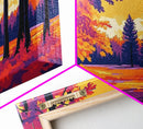 Autumn Forest, Vibrant Trees, Fall Landscape, Nature Wall Art, Framed Canvas Print, Rustic Decor, Living Room Art, Cozy Home Gift