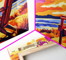 Adirondack Chair, Beach Sunset Art, Relaxing Coastal Scene, Vibrant Nature Painting, Framed Canvas Print, Bedroom Wall Decor, Summer Home