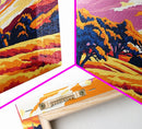 Forest View, Mountain Sunset, Vibrant Wilderness, Nature Wall Art, Cabin Wall Decor, Framed Canvas Print, Rustic Autumn Art