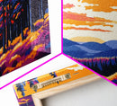 Lakeside Trees, Sunset Reflection, Scenic Nature, Living Room Wall Art, Vibrant Landscape, Framed Canvas Print, Boho Wall Decor