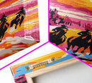 Cowboys Riding, Wild West, Western Adventure, Framed Canvas Print, Rustic Home Decor, Horse Riders, Southwest Wall Art, Cowboy Scene