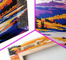 Snowy Peaks, Majestic Mountains, Wilderness Landscape, Cabin Aesthetic, Cozy Decor, Adventure Theme, Living Room, Canvas Print, Bold Colors