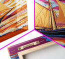 Sailing, Ocean Sunset, Nautical Art, Framed Canvas Print, Coastal Wall Art, Vibrant Seascape, Living Room Decor, Beach House Art