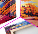 Autumn, Vibrant Foliage, Fall Road, Framed Canvas Print, Cozy Rustic Decor, Country Home Art, Seasonal Landscape, Warm Autumn Aesthetic