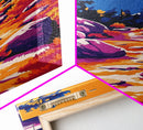 Cliffside Sunset, Ocean Wall Art, Colorful Seascape Print, Bold Landscape, Framed Canvas Print, Beach House Aesthetic, Coastal Artwork