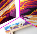 Castle on the Cliff Painting, Fantasy Landscape Art, Bold Sunset Print, Dreamy Nature Scene, Framed Canvas Print, Unique Living Room Art