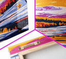 Winter Mountains, Snowy Scene, Holiday Aesthetic, Cozy Cabin Art, Framed Canvas Print, Christmas Wall Decor, Ski Lodge Art, Alpine View