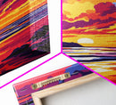 Sunset Glow, Serene Waters, Scenic Landscape, Canvas Print, Modern Home Decor, Office Wall Art, Warm Color Palette, Nature Painting