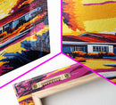 Surfer Paradise, Coastal Sunset, Tropical Art, Canvas Print, Beach Wall Decor, Vibrant Home Aesthetic, Ocean Inspired Painting
