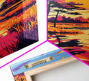 Autumn Landscape, Trees, Sunset Art, Canvas Print, Fall Wall Art, Nature Painting, Rustic Home Decor, Cozy Aesthetic, Warm Colors