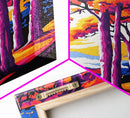Fall Trees, Bold Landscape Art, Framed Canvas Print, Warm Tones Wall Decor, Nature Painting, Living Room Art, Autumn Colors, Modern Art