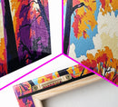 Sky View, Autumn Trees, Nature Perspective, Framed Canvas Print, Modern Wall Art, Fall Painting, Vibrant Home Decor, Seasonal Aesthetic