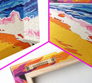Coastal Sunset, Beach Wall Art, Ocean Waves, Seaside Decor, Framed Canvas Print, Summer Home, Vibrant Landscape, Boho Art