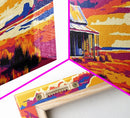 Desert Cabin, Western Landscape, Rustic Retreat, Canvas Print, Southwest Home Decor, Vibrant Colors, Country Wall Art, Warm Tones