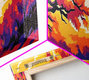 Autumn Tree, Sunset Landscape, Framed Canvas Print, Vibrant Wall Art, Fall Home Decor, Boho Art, Living Room Artwork, Nature Painting