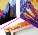 Majestic Peaks, Mountain Reflection, Vibrant Nature, Scenic Landscape, Canvas Print, Office Decor, Wilderness Art, Adventure Wall Decor