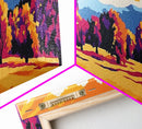 Autumn Trees, Rolling Hills, Landscape Print, Framed Canvas Print, Fall Colors, Boho Decor, Cozy Home, Living Room Art, Warm Tones
