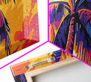 Tropical Palm Trees, Sunset Sky, Boho Wall Art, Framed Canvas Print, Beach House Decor, Vibrant Landscape, Coastal Artwork, Bedroom Art