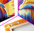 Majestic Pelican, Tropical Sunset, Framed Canvas Print, Coastal Wildlife Art, Boho Animal Decor, Colorful Bird Painting, Beach House Art