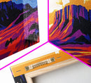 Desert Plateau, Mountain View, Vibrant Landscape, Bold Nature Scene, Framed Canvas Print, Southwestern Decor, Living Room Wall Art