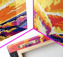 Fiery Wave, Ocean Surf Print, Beach Wall Art, Coastal Sunset, Canvas Print, Vibrant Seascape, Nautical Decor, Surfer Gift, Office Art