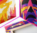 Warrior Mask, Bold Cultural Art, Tribal Abstract Print, Unique Statement Decor, Framed Canvas Print, Modern Eclectic Wall Art