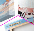 Covered Wagon, Western Art, Pioneer Print, Rustic Decor, Framed Canvas Print, Living Room Wall Art, Boho Farmhouse Style