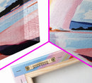 Ethereal Sky, Dreamy Seascape, Colorful Abstract Art, Rainbow Reflection, Modern Landscape, Framed Canvas Print, Living Room Wall Art