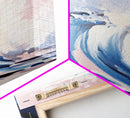 Surf Wave Art, Coastal Wall Decor, Abstract Ocean Painting, Large Modern Seascape, Framed Canvas Print, Nautical Themed Wall Art