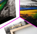 Nature Reflection, Wood and Water, Colorful Art, Canvas Print, Abstract Landscape, Rustic Wall Art, Modern Nature Painting, Office Decor