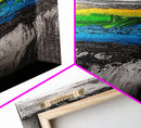 Textured Ocean, Vibrant Waves, Abstract Coast, Framed Canvas Print, Modern Seascape Art, Beach House Decor, Nature Inspired Wall Art