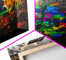 Vibrant Rabbit, Abstract Animal, Colorful Wildlife, Boho Wall Art, Canvas Print, Eclectic Decor, Living Room Art, Rustic Modern