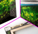 Rolling Fields, Abstract Nature Art, Blue and Yellow Landscape, Rustic Wall Art, Modern Impressionism, Living Room Decor, Canvas Print