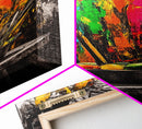 Abstract Expression, Colorful Art, Bold Palette, Framed Canvas Print, Modern Decor, Artistic Statement, Living Room Wall Art