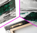 Green Ocean Wave, Dramatic, Black and White, Framed Canvas Print, Coastal Wall Art, Surfer Decor, Beach House Art, Nautical Decor