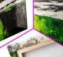 Green Cliffside, Coastal Landscape, Ocean Art, Black and White Seascape, Modern Home Decor, Nautical Theme Artwork, Framed Canvas Print