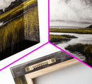 Marshland, Scenic, Natural, Canvas Print, Tranquil River Painting, Serene Landscape Wall Art, Nature Home Decor, Country House Artwork