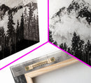 Mountain Landscape, Black and White, Framed Canvas Print, Nature Wall Art, Rustic Home Decor, Modern Farmhouse, Large Wall Art