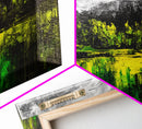 Vibrant Hills, Greenery Landscape, Abstract Painting, Canvas Print, Modern Wall Art, Eclectic Home Decor, Bold Color Palette, Unique Art