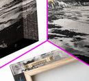 Coastal Landscape, Black White, Ocean View Art, Beach Canvas Print, Living Room Wall Art, Seascape Painting, Nautical Decor, Large Art