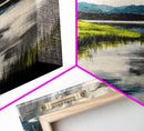 Serene River, Nature Landscape, Green Fields, Peaceful Wall Art, Modern Rustic Decor, Living Room Art, Scenic View, Canvas Print