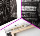Rustic Wagon Wheel, Western Wall Art, Farmhouse Decor, Vintage Country Style, Black and White Canvas Print, Living Room Wall Art