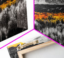 Mountain Range, Autumn Colors, Rustic Landscape, Moody Sky, Warm Tones, Framed Canvas Print, Cabin Wall Decor, Living Room Art