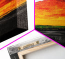 Fiery Sunset, Abstract Landscape, Vibrant Colors, Warm Tones, Fall Wall Decor, Bold Statement Art, Living Room Art, Framed Canvas Print